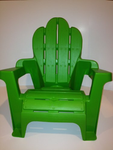 Kids Plastic Adirondack Chair Green Scallop Top Light Weight