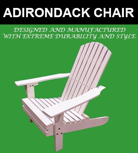 New Eco-Friendly Deluxe Patio Recycled Plastic Fanback Adirondack Chair White