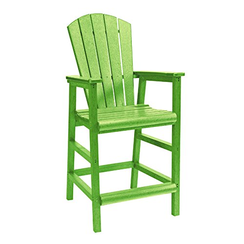 Recycled Plastic Dining Adirondack Style Pub Arm Chair Kiwi Lime 18&quotl X 18&quotw X 48&quoth