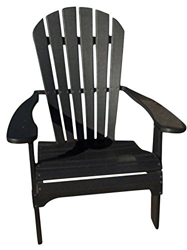 Phat Tommy Folding Recycled Poly Adirondack Patio Chair Black