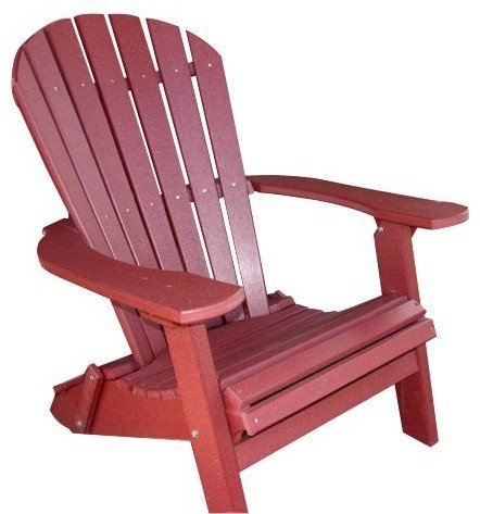 Phat Tommy Recycled Poly Deluxe Folding Adirondack Chair Dark Red