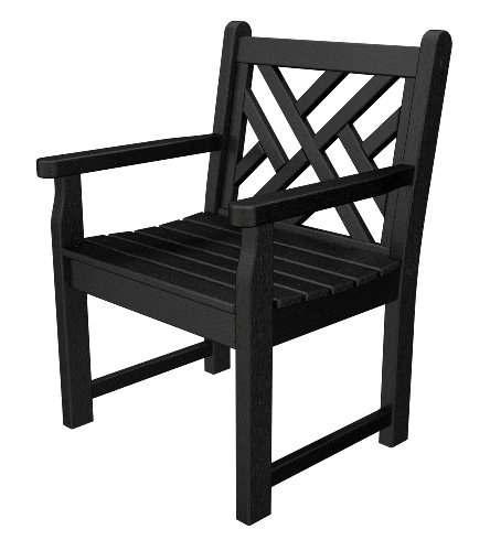Polywood Cdb24bl Chippendale Garden Arm Chair Black