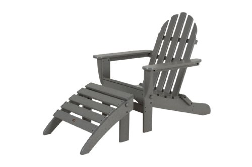 Polywood Pws136-1-gy Classic 2-piece Adirondack Chair Set Slate Grey