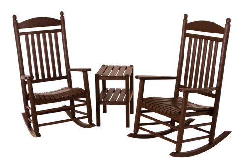 Polywood Pws140-1-ma Jefferson 3-piece Rocker Chair Set Mahogany