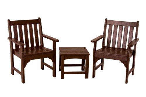 Polywood Pws142-1-ma Vineyard 3-piece Garden Chair Set Mahogany