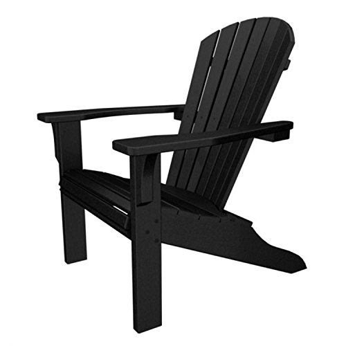 385 Recycled Earth-Friendly Patio Outdoor Adirondack Chair - Black