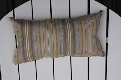 Outdoor Adirondack Chair Head Pillow Sundown Material- Beige Stripe