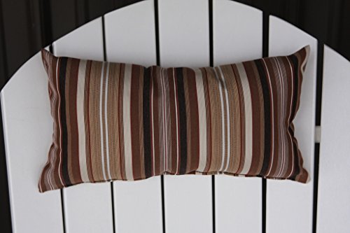 Outdoor Adirondack Chair Head Pillow Sundown Material- Maroon Stripe