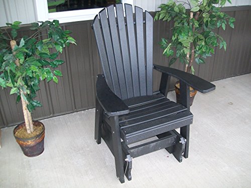Outdoor Poly Adirondack Gliding Chair - Amish Made Usa -black