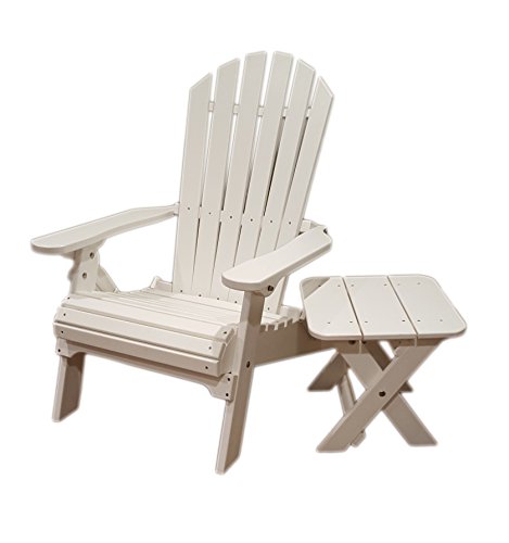 PolyTuf Outdoor Adirondack ChairSide Table - 2 Piece Set - No Assembly Required