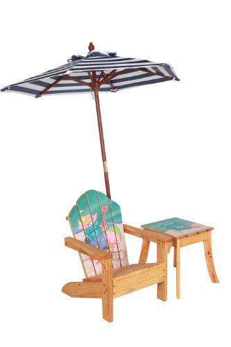 Winland - Outdoor Table And Adirondack Chair Set With Unbrella - Beach Summer