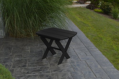 POLY Furniture Oval End Table - Amish Made USA - Black