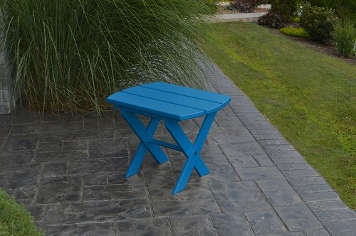 POLY Furniture Oval End Table - Amish Made USA - Blue