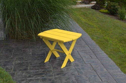 POLY Furniture Oval End Table - Amish Made USA - Lemon Yellow