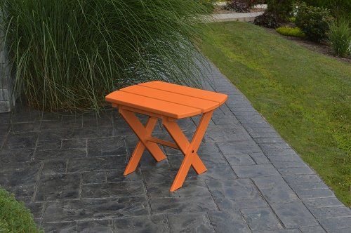 POLY Furniture Oval End Table - Amish Made USA - Tangerine Orange