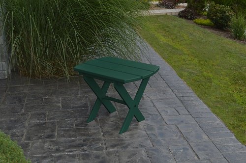 POLY Furniture Oval End Table - Amish Made USA - Turf Green