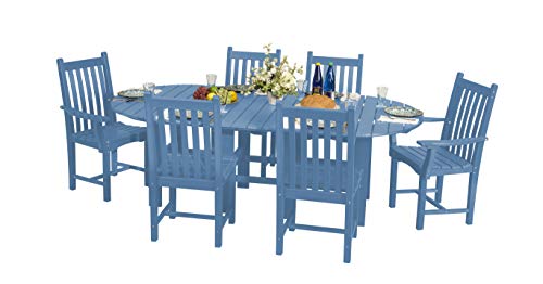 Eco Poly Outdoor Furniture Classic 7-Piece Set Powder Blue