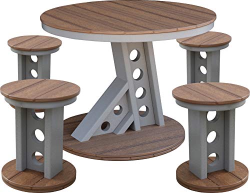 Eco Poly Outdoor Furniture Manhattan Rise Table 4 Bar Stools Set