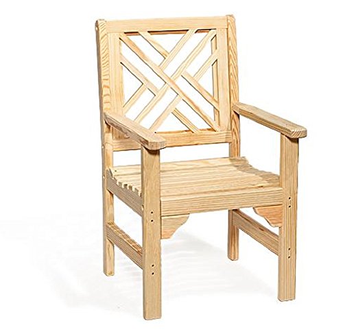 Leisure Lawns Poly Outdoor Furniture Pine Wood Chippendale Garden Chair Natural