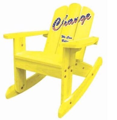 Kids Adirondack Wooden Rocking Chair in Yellow