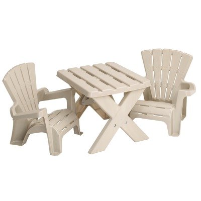 American Plastic Toys Adirondack Table And Chairs Set
