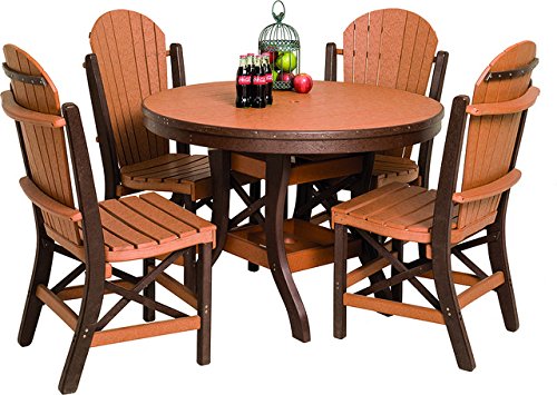 Poly Lumber Patio Furniture Set Including 1 Round Table 36 and 3 Chairs in Cedar Black - Amish Made in USA
