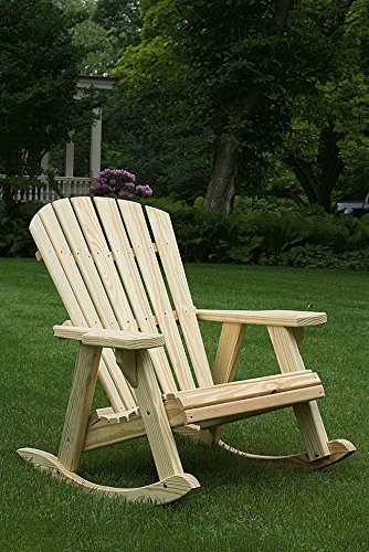 Pressure Treated Pine Outdoor Fan Back Adirondack Rocker Amish Made USA-7 Paint Options