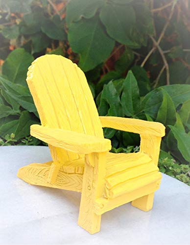 Dollhouse Sea Beach Lake Yellow Resin Adirondack Chair - Miniature Magic Scene Supplies Your Fairy Garden - Outdoor House Decor