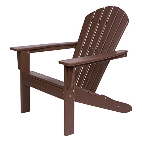 Shine Company 7616MO Seaside Resin Recycled Adirondack Chair Mocha