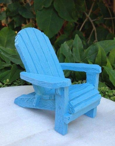Statue Out Sea Beach Lake Blue Resin Adirondack Chair - Fairy Garden Miniature