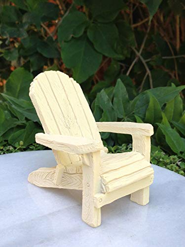TAKAHOME Miniature Dollhouse Fairy Garden ~ Sea Beach Lake Cream Resin Adirondack Chair DIY Miniature Garden Supplies for Outdoor Home Decor