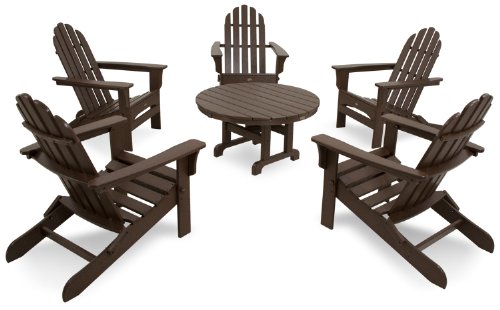 Trex Outdoor Furniture TXS115-1-VL Cape Cod 6-Piece Folding Adirondack Conversation Set Vintage Lantern