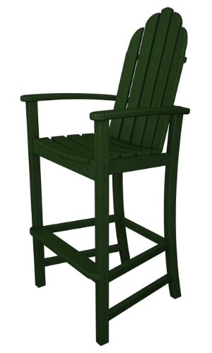 5275 Earth-Friendly Recycled Outdoor Patio Adirondack Bar Chair - Green