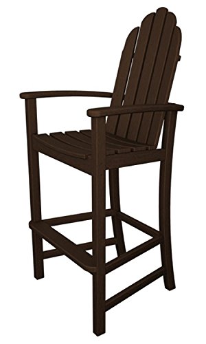 5275 Earth-Friendly Recycled Outdoor Patio Adirondack Bar Chair - Mahogany