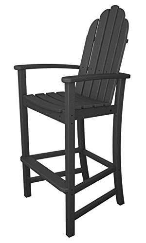 5275 Earth-Friendly Recycled Outdoor Patio Adirondack Bar Chair - Slate Gray