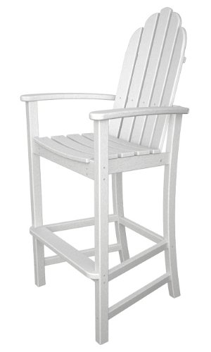 5275&quot Earth-friendly Recycled Outdoor Patio Adirondack Bar Chair - White