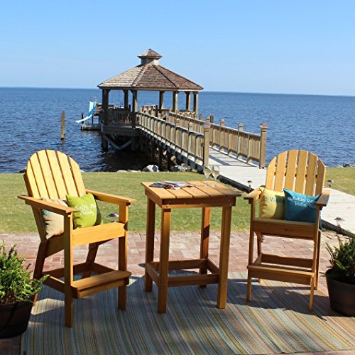 Essentials By Dfo Stained Cypress Adirondack Bar Chair