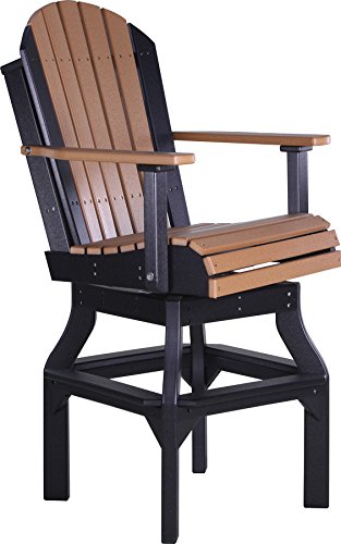 Luxcraft Recycled Plastic Bar Height Adirondack Swivel Chair