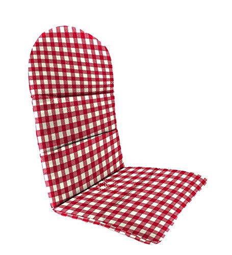 Polyester Classic Adirondack Cushion 52 x 20½ x 2½ with hinge 18½ from bottom in Red Gingham