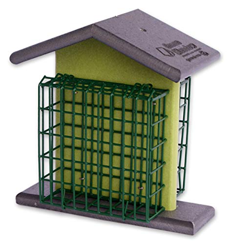Amish-Made Double Suet Bird Feeder Eco-Friendly Poly-Wood GrayLime