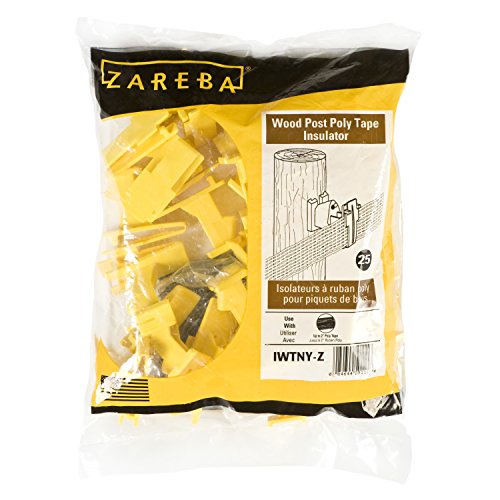 Zareba IWTNY-Z Poly Tape Wood Post Insulator Yellow 25 per Bag