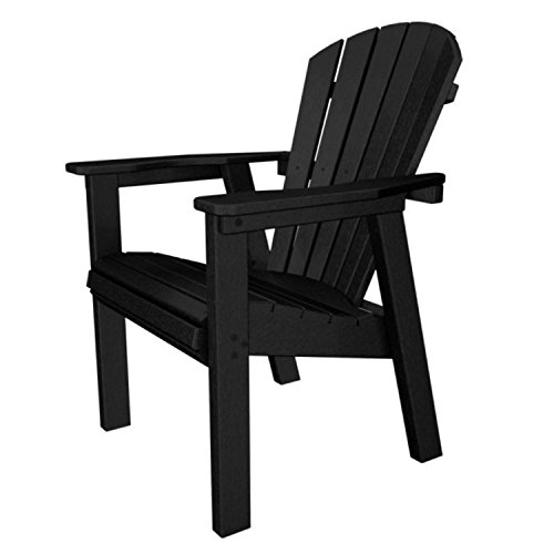 3575 Recycled Earth-Friendly Patio Outdoor Adirondack Dining Chair - Black