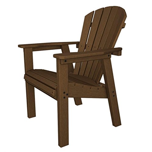 3575 Recycled Earth-Friendly Patio Outdoor Adirondack Dining Chair- Teak Brown