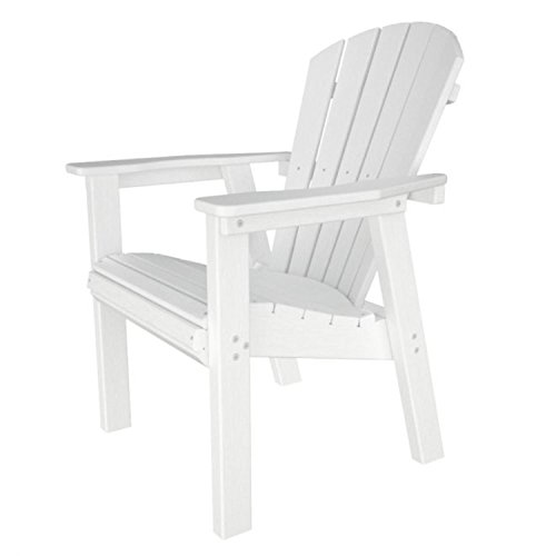 3575 Recycled Earth-Friendly Patio Outdoor Adirondack Dining Chair - White