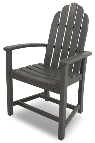 POLYWOOD ADD200GY Classic Adirondack Dining Chair Slate Grey