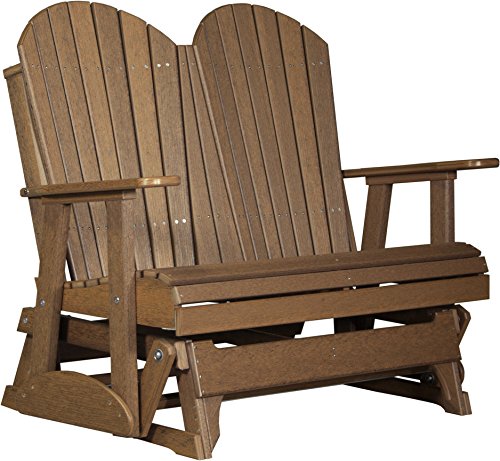 LuxCraft Recycled Plastic 4 Adirondack Glider Chair - Antique Mahogany