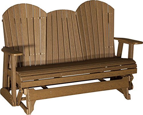 LuxCraft Recycled Plastic 5 Adirondack Glider Chair - Antique Mahogany
