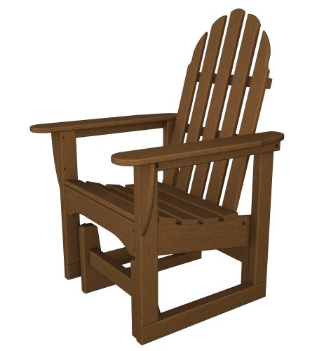 POLYWOOD ADSGL-1TE Classic Adirondack Glider Chair Teak