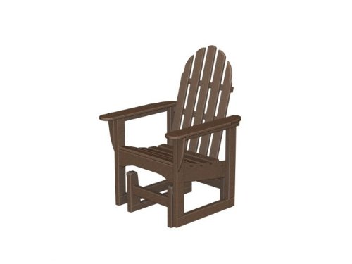 Recycled Earth-friendly Outdoor Single Glider Adirondack Chair - Chocolate Brown