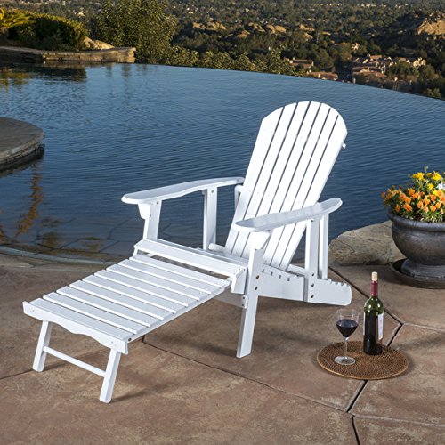 Christopher Knight Home Hayle Outdoor Reclining Acacia Wood Adirondack Chair With Footrest